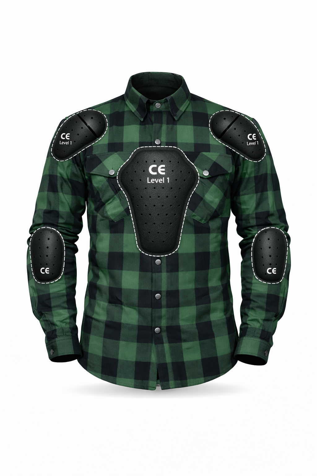 Motorbike kevlar shirt - Black & green