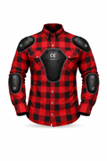 Motorbike kevlar shirt - Black & red