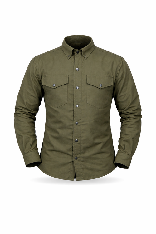 kevlar dress shirt Road Armor Protective Biker Shirt - Classic Solid Flannel Shell, Kevlar Lining, Level 1 Protection - Solid Navy