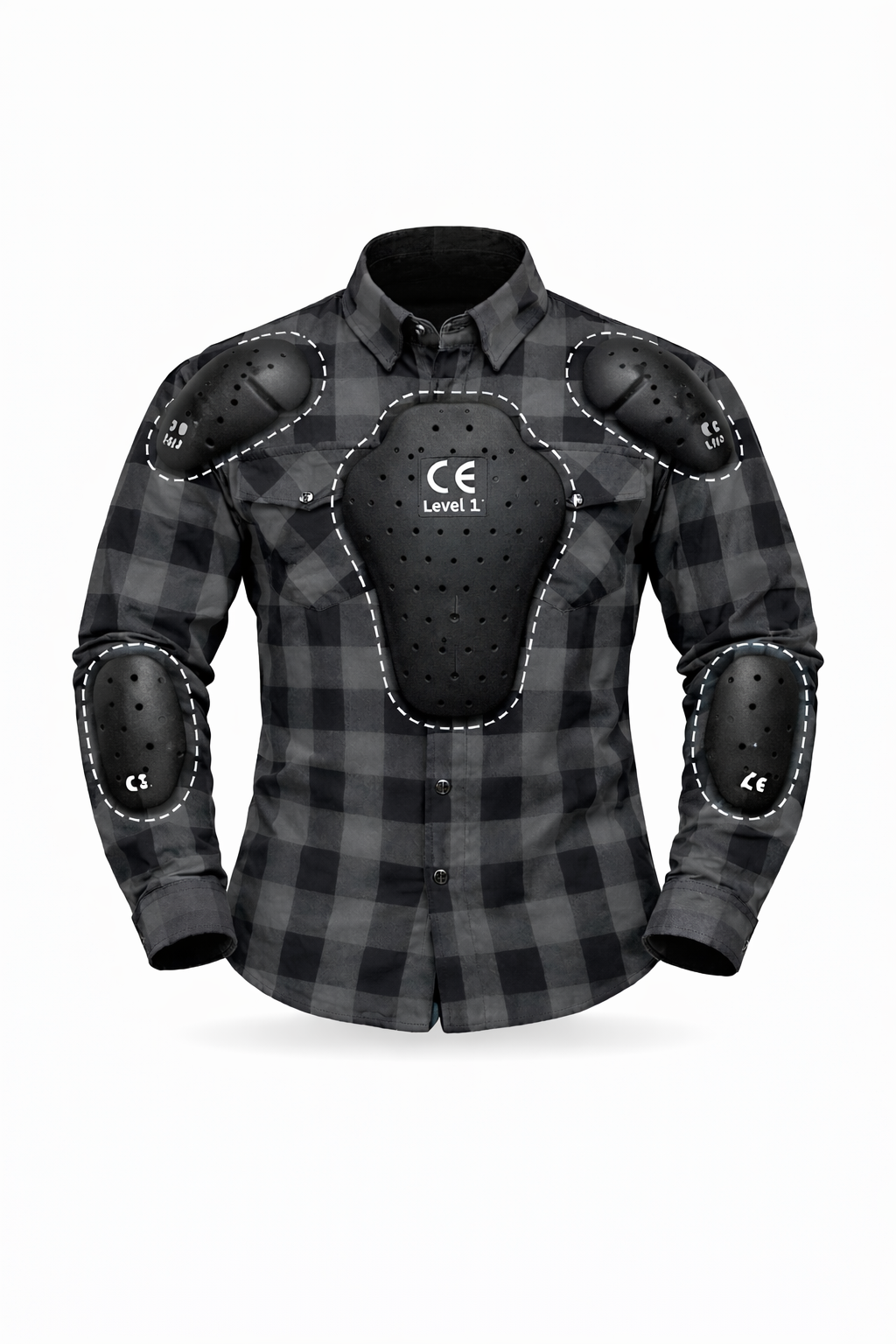 Motorbike kevlar shirt - Black & gray