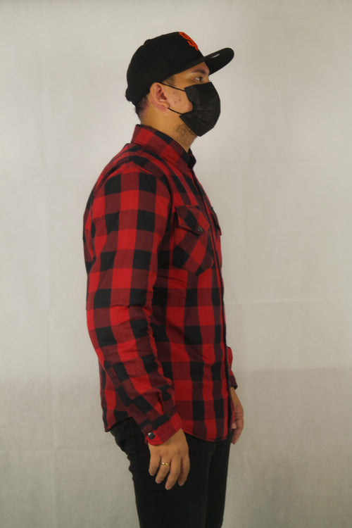 Motorbike kevlar shirt - Black & red