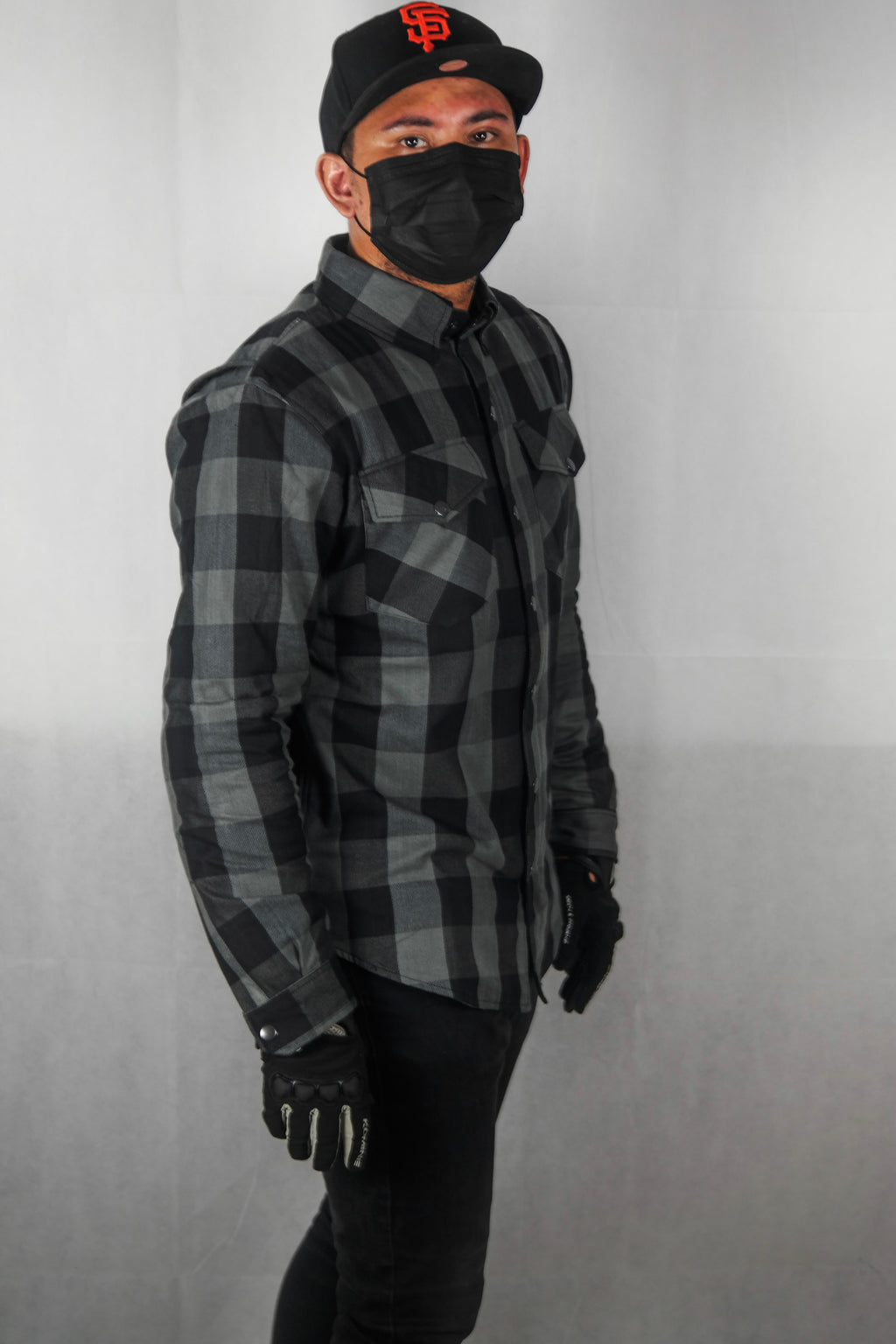 Motorbike kevlar shirt - Black & gray