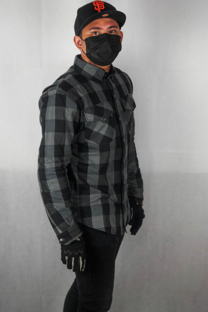 Motorbike kevlar shirt - Black & gray