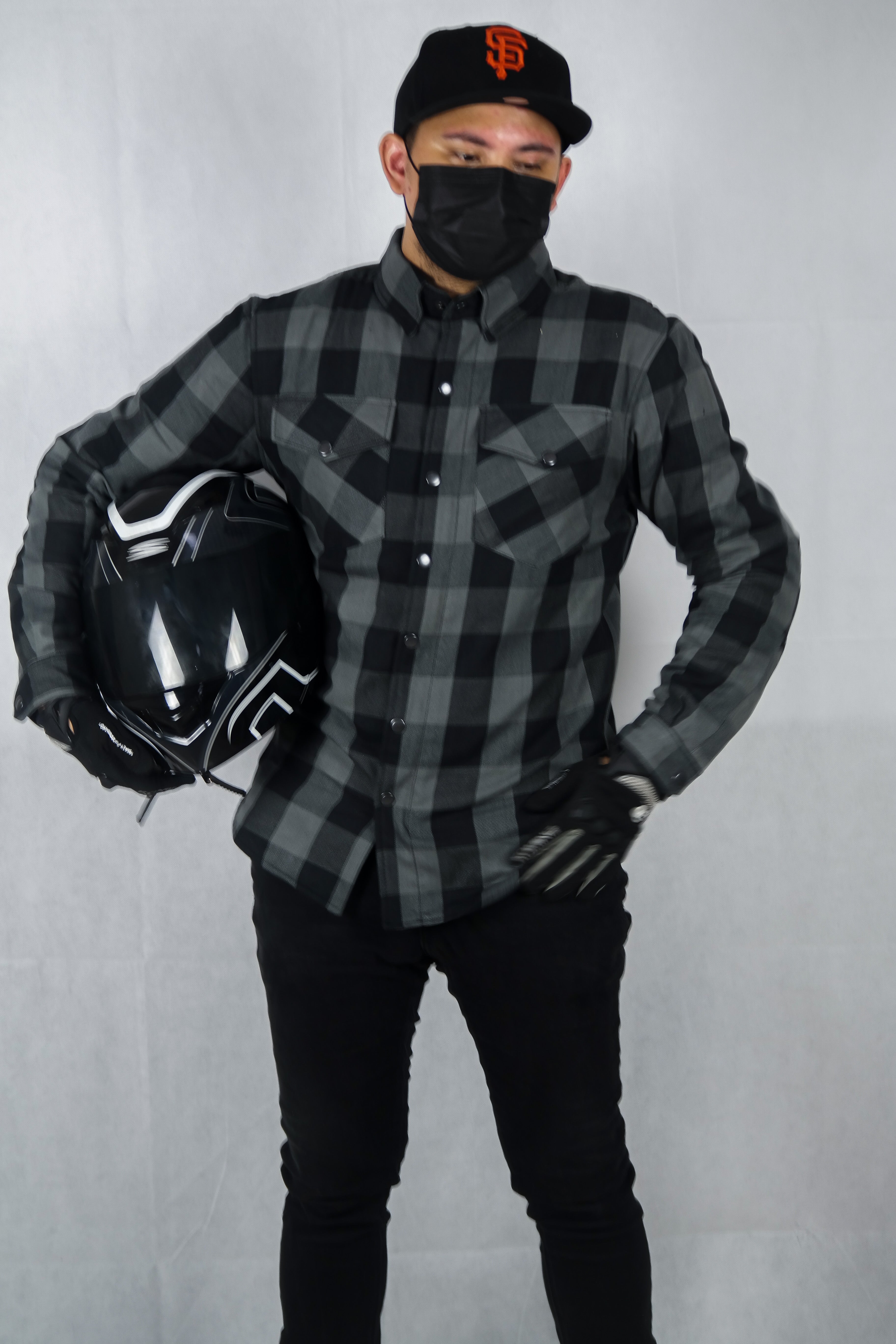 Motorbike kevlar shirt - Black & gray