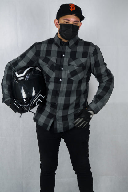 Motorbike kevlar shirt - Black & gray