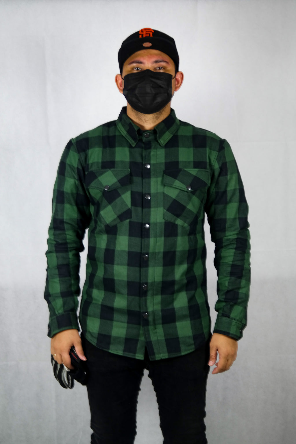 Motorbike kevlar shirt - Black & green