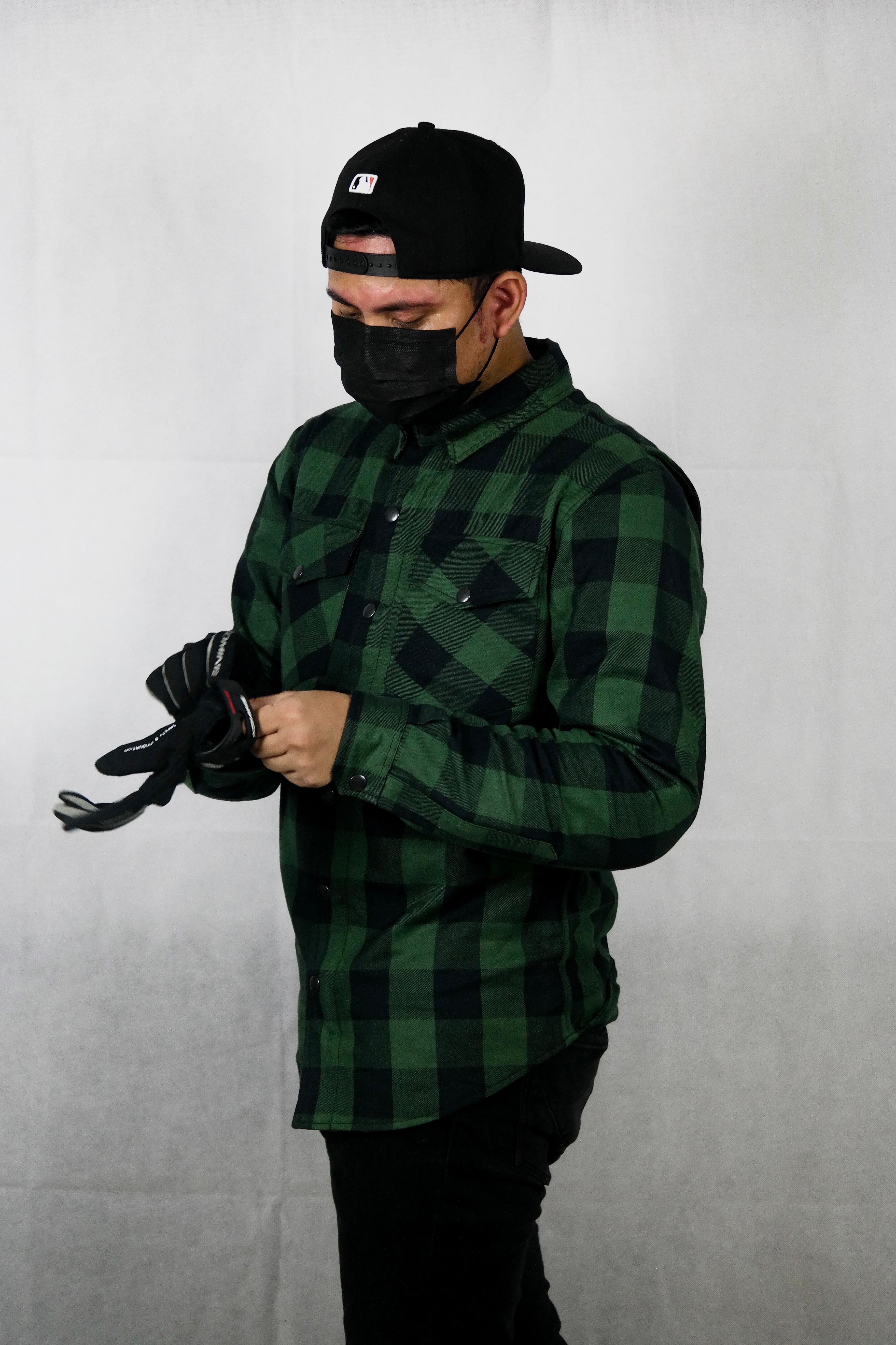 Motorbike kevlar shirt - Black & green