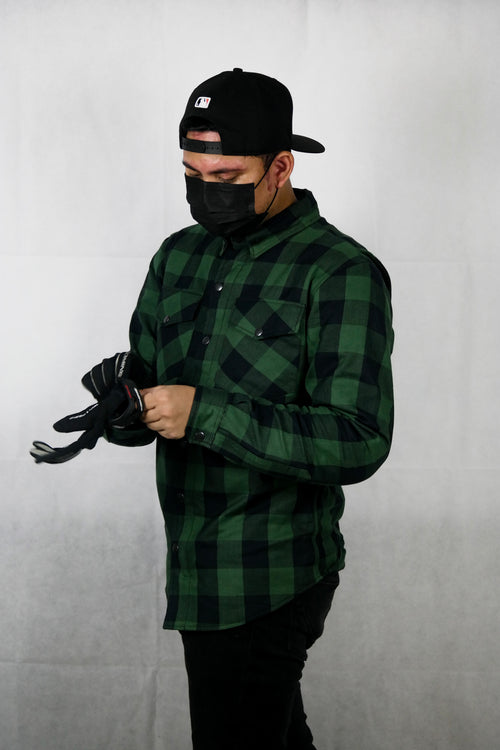 Motorbike kevlar shirt - Black & green