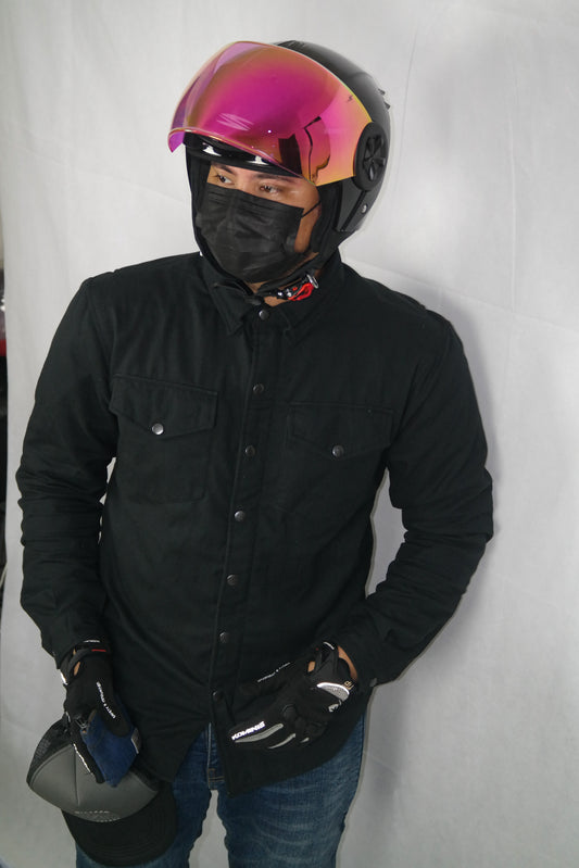 Motorbike kevlar shirt - Plain black