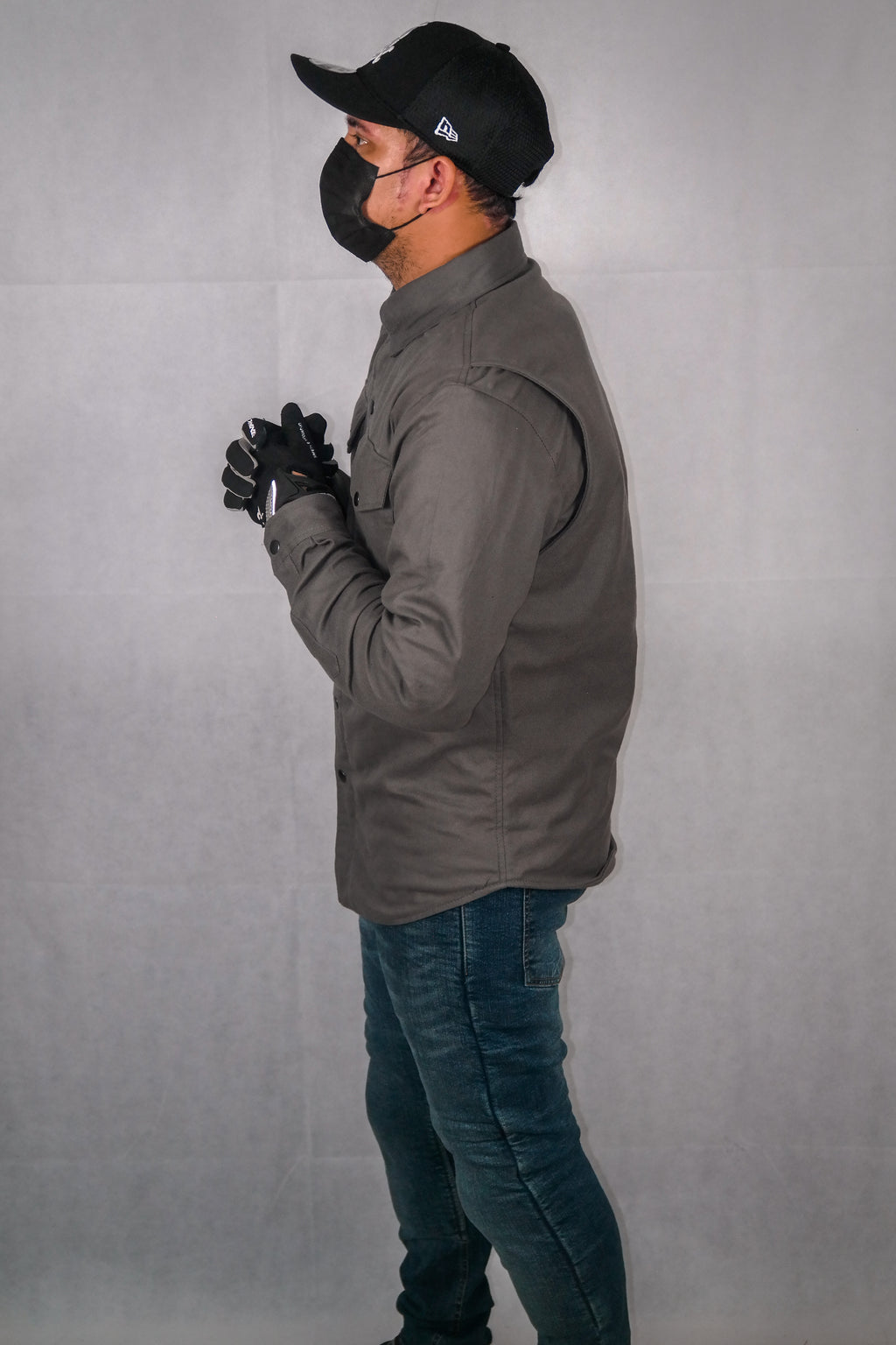 Motorbike kevlar shirt - Plain gray