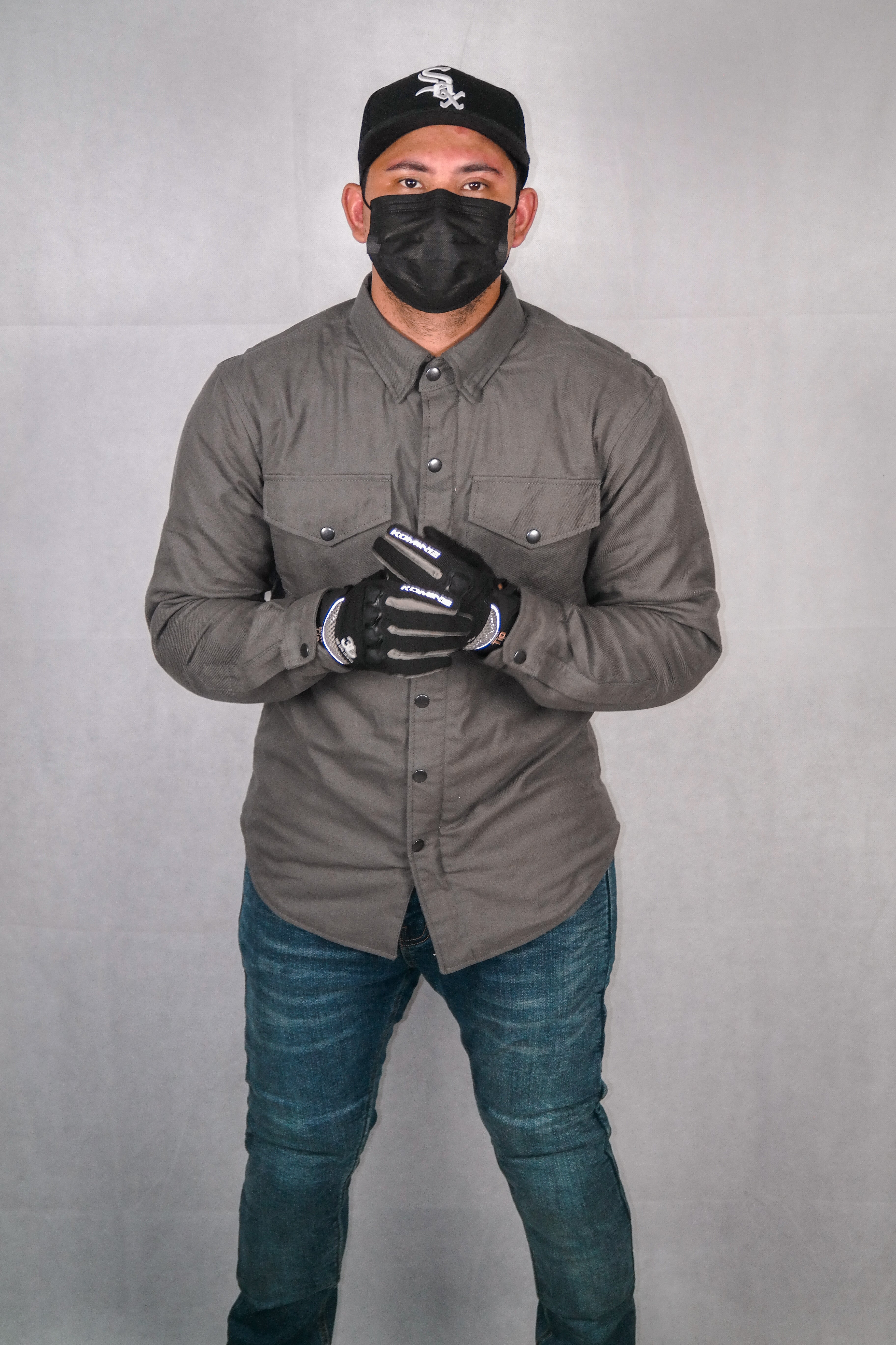 Motorbike kevlar shirt - Plain gray